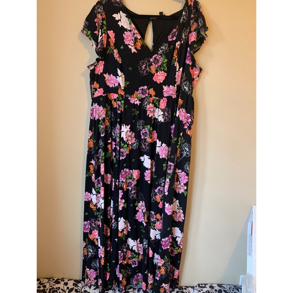 Torrid black floral dress